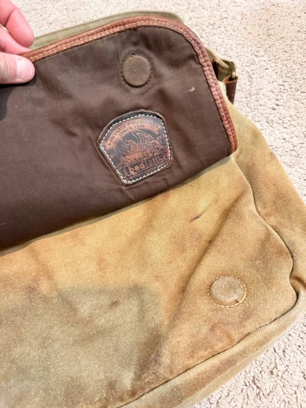 Bed Stu Gradient Canvas Messenger Bag Rustic Boho Distressed Crossbody B92